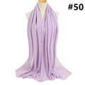Detail of light purple chiffon hijab scarf showing hemmed edges and soft texture - 174x68cm / Light Purple (TH9-50)