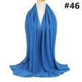 Detail view of royal blue chiffon shawl with elegant texture on a display mannequin - 174x68cm / Royal Blue (TH9-46)