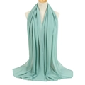 Detail of mint green chiffon scarf showing the lightweight fabric texture on a mannequin - 174x68cm / Pale Cyan (TH9-39)