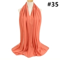 Detail of coral pink chiffon scarf showing elegant pleats and sheer draping texture - 174x68cm / Coral Pink (TH9-35)