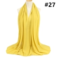 Detail showing the sheer texture and elegant drape of a yellow chiffon hijab scarf - 174x68cm / Yellow (TH9-27)