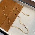 K18 vergulde kralenketting met kleurrijke kralen op een luxe fluwelen displaydoos - Titanium Stalen Emaille Sleutelbeen Ketting (05-F14)