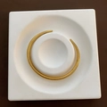 Minimalist asymmetrical snake bone tubogas cuff bracelet in 18K polished gold finish - Gold