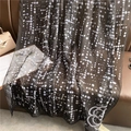 Polka dot silk shawl with white camellia flower pattern on black chiffon background - Black Base White Polka Dot Camellia (YRS48-2) / 125x180cm