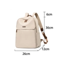 Minimalistische beige dames rugzak van waterdicht nylon met afmetingen getoond - Klein / Khaki