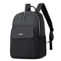 Sac à dos noir en nylon pour femme avec logo métallique et plusieurs poches - Petit / Noir