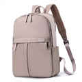 Zaino da donna minimalista rosa chiaro in nylon con tasche laterali e cerniere - Piccolo / Viola
