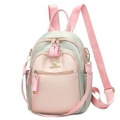 Mochila rosa y verde salvia con logo de canguro y colgante de corazón decorativo - Grande / Rosa (Grande)