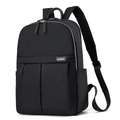 Zaino da viaggio nero minimalista ad alta capacità con spallacci imbottiti - Piccolo / Nero