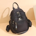 Fashionable black contrast backpack with multiple zippers and large capacity - Small / Black (Small)