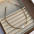 Collana con perle barocche e occhio di tigre con accenti dorati in scatola porta gioielli - Collana in Pietra Occhio di Tigre (06-M3)