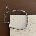 Polished Mobius silver stainless steel bracelet with adjustable chain and lobster clasp - Silver (01-B17)