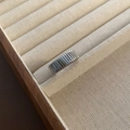 Silver vintage stretchy snake ring with vertical pleated texture in a beige jewelry box - Silver (JZ-78)