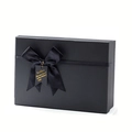 Premium matte black gift box with a satin ribbon bow and gold lettering tag detail - Large Black Gift Box (No Bag)