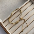 Bracelet chaîne serpent ajustable en acier inoxydable doré avec fermoir coulissant - Doré