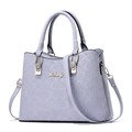 Lavender purple tote bag with embossed letter pattern and gold Danbaoly hardware - Monogram-Embossed Grey