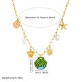 Gouden oceaan ketting met schelp zeester en parel hangers voor de zomerse vakantie - Marien Thema Multi-Hanger Stijl (02-H6)