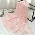 Detail of light pink pleated chiffon scarf with subtle shimmer and soft texture - Light Pink