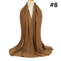 Solid brown bubble chiffon headscarf shawl wrap for women shown on a mannequin - 174x68cm / Brown (TH9-8)