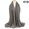 Solid color dark grey chiffon headscarf shawl wrap elegantly draped on a mannequin - 174x68cm / Dark Gray (TH9-19)