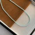 Collier élégant en perles bleu menthe au lustre fin dans un coffret à bijoux de luxe - Bleu Glacé (Petit)