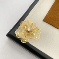 Elegante vergulde opengewerkte bloemring met zirkonia in een juwelendoosje - Fijn Metaaldraad Geweven Zirkonia Stijl (3 Titanium Stalen Ring)
