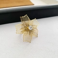 Squisito anello a fiore traforato dorato multistrato con zircone centrale brillante - Stile Strass con Petali Multistrato Intrecciato in Filo Sottile Aperto (5 Anello in Acciaio al Titanio)