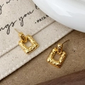 Elegante goldene geometrische Ohrringe mit Hammerschlag-Textur und Vintage-Rechteck-Design - Rechteckiger Offener Reifenstil (A-1185)