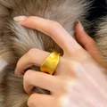 Modern wide gold ring with irregular wavy design and brushed matte finish for women - Irregular Wave Brushed Style (C-27) / Gold