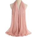 Pink pleated chiffon scarf with metallic shimmer for elegant versatile styling - Nude Pink