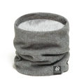 Winter thermal grey knitted neck warmer with plush faux fur lining for men and women - Dark Gray