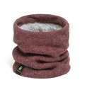 Winter thermal burgundy knit neck warmer with soft grey fleece lining for men and women - Burgundy