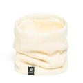 Tour de cou en tricot blanc cassé avec doublure en peluche douce et motif rayé - Blanc Cassé