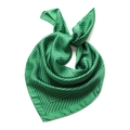 70cm emerald green striped silk-feel square scarf with geometric patterns on white background - Emerald Green and Black Twill Stripe Style (FJ599-6)