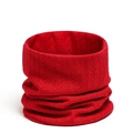 Detailed macro view of the red knit neck warmer featuring premium wheat grain textures - Red