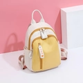 Mochila moderna de tela Oxford con diseño en contraste amarillo y blanco con bolsillos - Pequeño / Amarillo