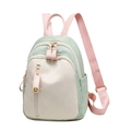 Women's Oxford cloth backpack in mint green and cream contrast colors with large capacity - Large / Fruit Green