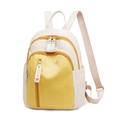 Mochila Oxford beige y amarilla de gran capacidad con decoración de correa FIDM - Grande / Amarillo