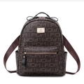 Mochila de mujer marrón de moda con monograma, gran capacidad y estampado de letras - Grande / Marrón