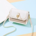 Fashionable beige and apricot crossbody bag with a gold cat clasp and chain detail - Off White