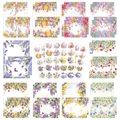 Watercolor floral stationery set with envelopes and seals for spring party letters - 50 Sheets Letter Paper + 50 Envelopes + 3 Stickers