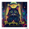 Detailed cover view of Mystery Cat coloring book with artistic floral cat illustration - Mystery Cat Style (TS2007)
