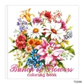 Detailed front view of Bunch of Flowers coloring book cover with vibrant floral illustration - Bunch of Flowers Collection Style (TS2008)