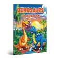 Front cover of a 48-page dinosaur coloring book for kids with cartoon dinosaurs - Dinosaur Coloring Book (TS21-Dinosaur Coloring Book)