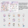 Detail of 30pcs watercolor dream catcher washi stickers for scrapbooking and DIY journals - Dream Catcher Theme