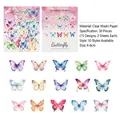 Detailed view of 30pcs vintage butterfly washi stickers for scrapbooking and DIY crafts - Butterfly Theme