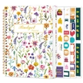 Finanzplaner mit Blumenmuster, 156 Seiten, inklusive funktionaler Budget-Aufkleber - Frisches Blumenmuster Stil A (MJ016-Budgetplaner Set A)