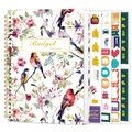 Detailansicht des Budgetplaners mit Blumenmuster, Spiralbindung und Aufkleber-Set - Eleganter Schmetterlings-Blumenstil C (MJ016-Budgetplaner Set C)