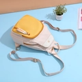 Mini zaino in nylon beige e giallo con cerniera FIDM e tracolla regolabile - Giallo