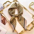 70cm geometric silk square scarf with yellow and grey triangle pattern on gold tray - 70x70cm / Yellow Color Block Geometric (FJ567-2)